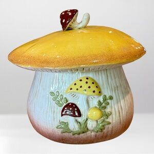 Mushroom Retro Ceramic Cookie Jar 1970s